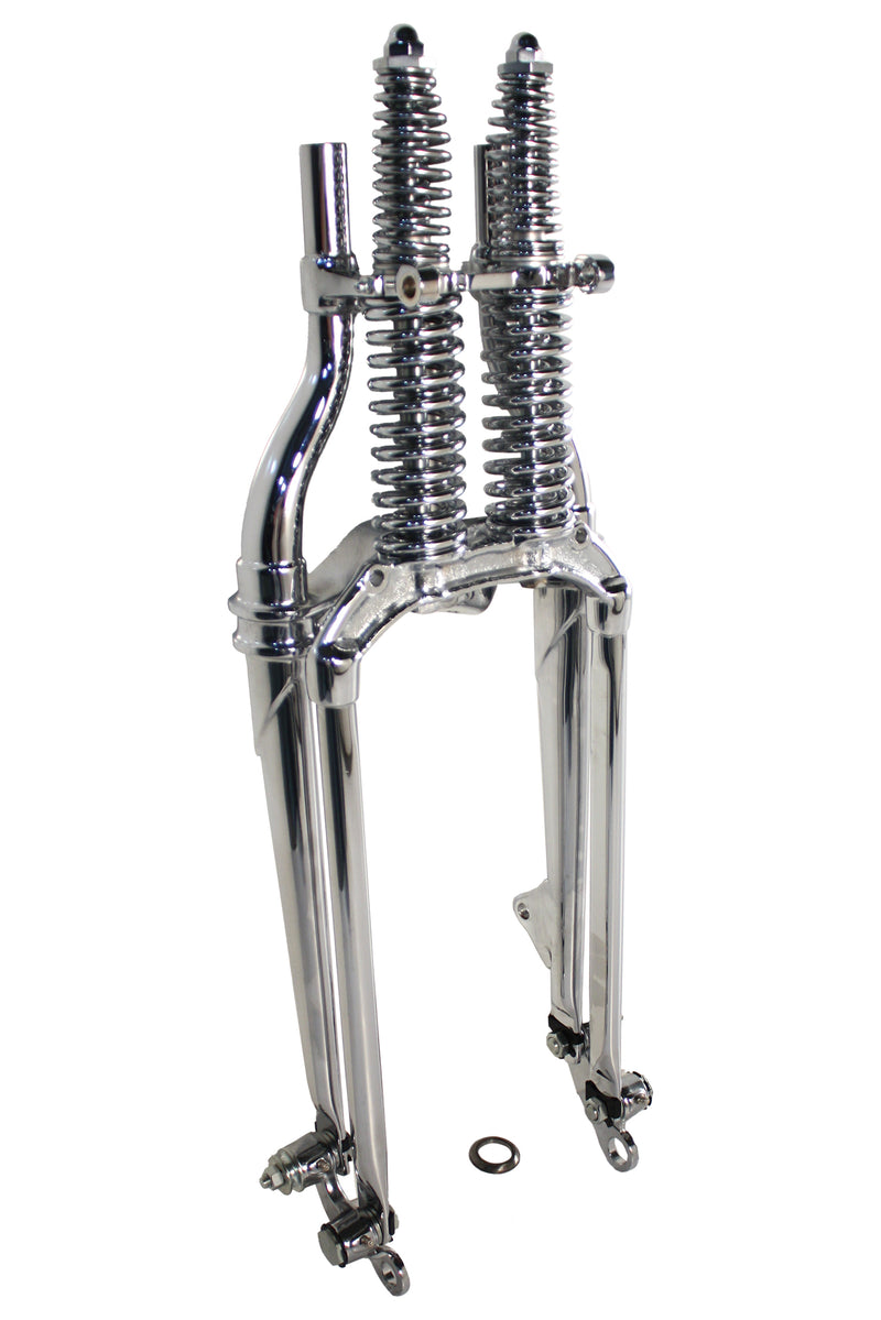 18 inch Offset Spring Fork Assembly Chrome