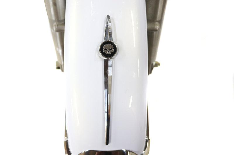 Chrome Front Fender Trim Spear with Skull