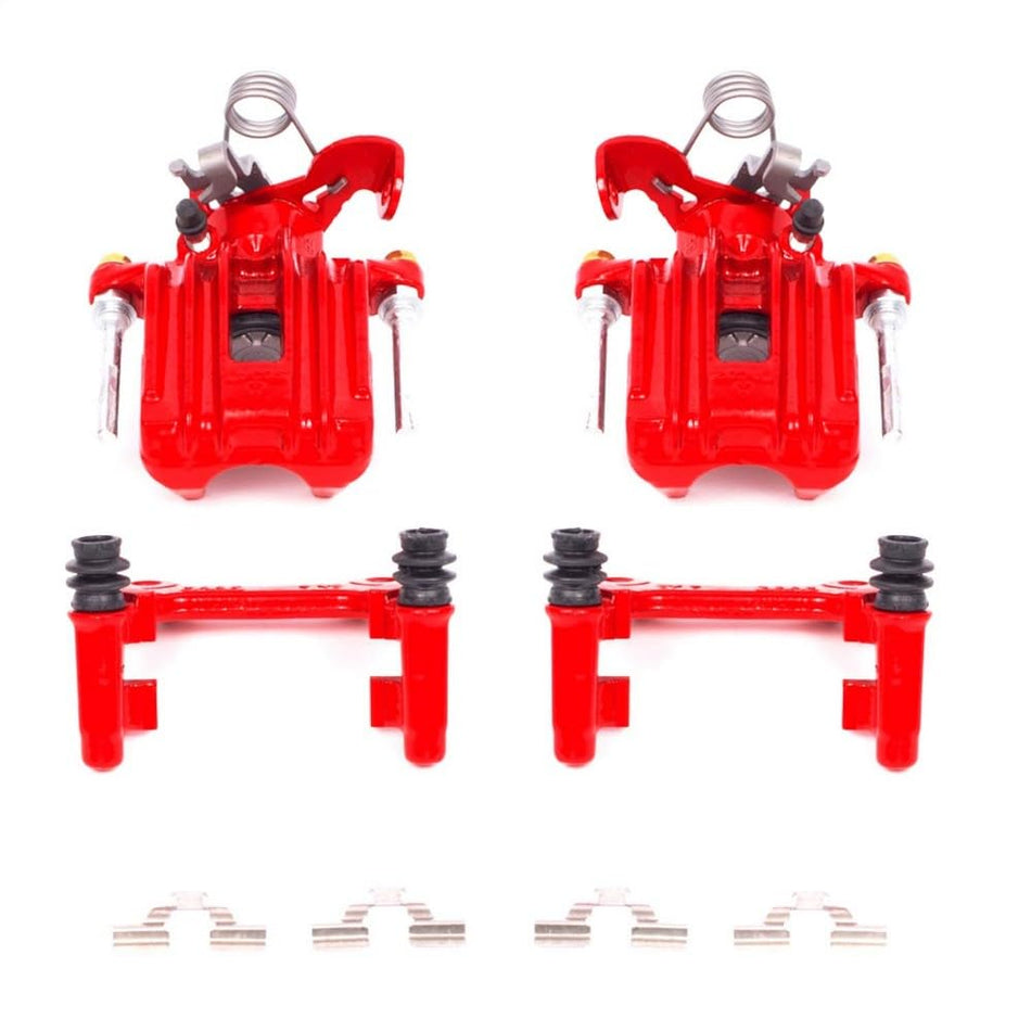 Power Stop Rear S2890A Pair of High-Temp Red Powder Coated Calipers