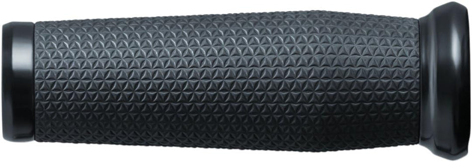 Kuryakyn 5947 Thresher Handlebar Grips for Throttle and Clutch: Kawasaki, Suzuki, Victory & Yamaha Motorcycles, Satin Black, 1 Pair