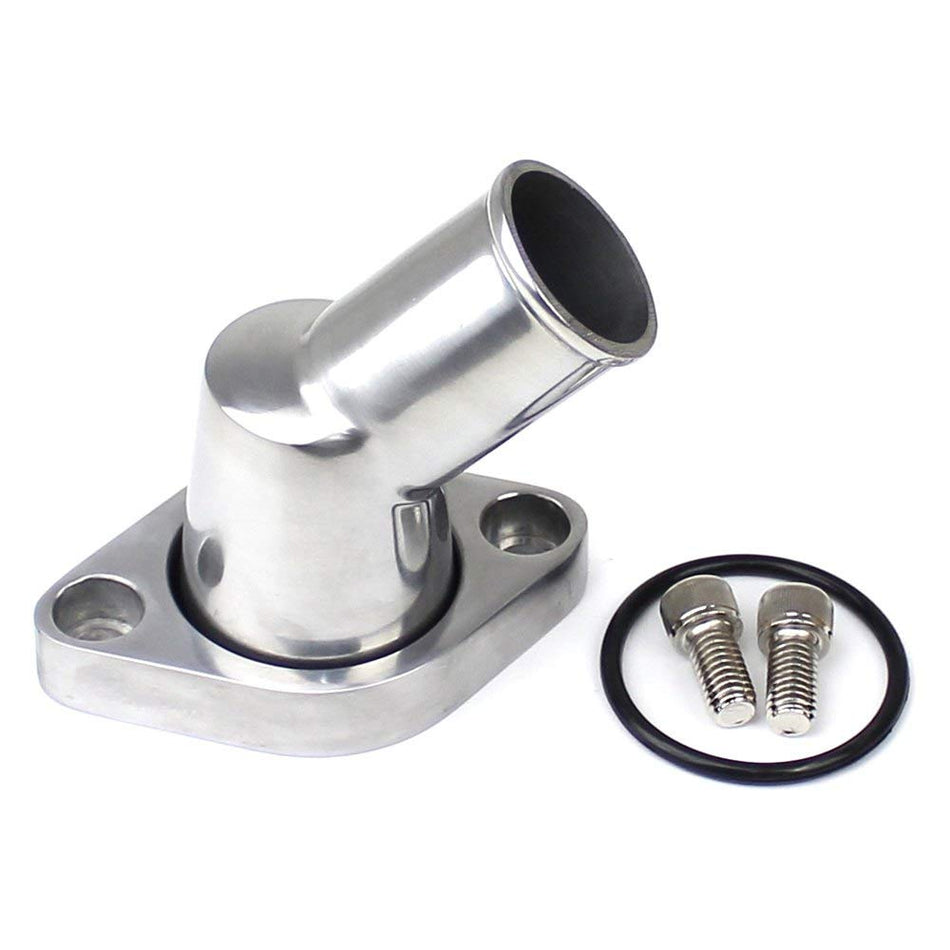PCE by Speedmaster PCE191.1006 Fits Chevy SBC 350 45 Degree Swivel Aluminum Thermostat Housing Water Neck Polished