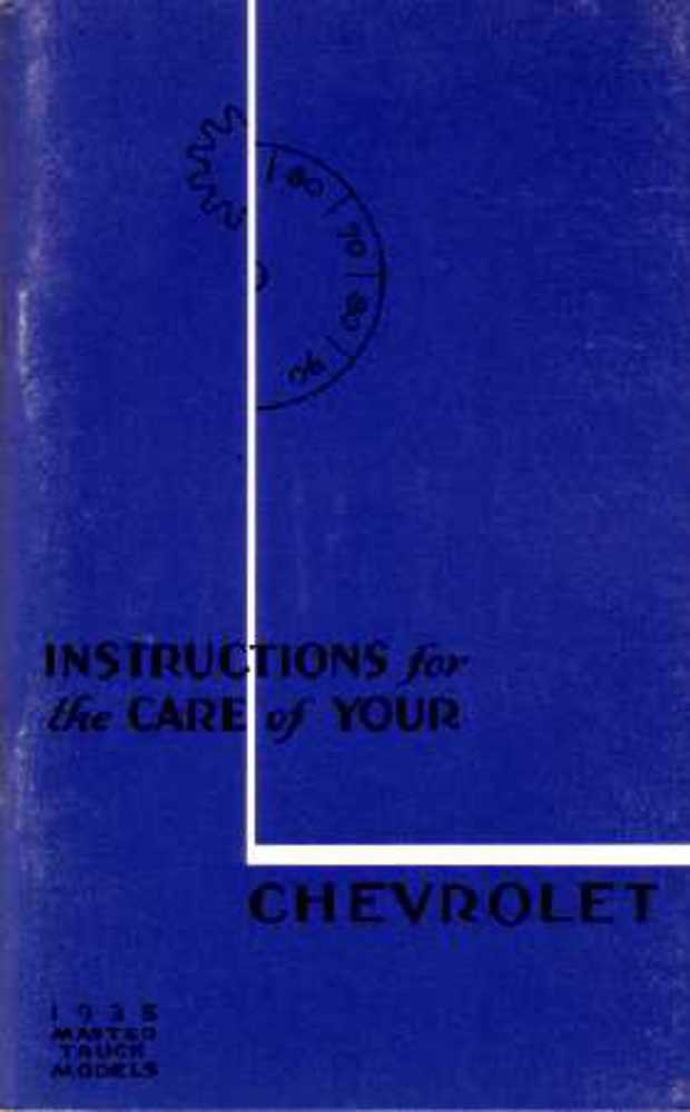 bishko automotive literature 1935 Chevrolet Truck Owners Manual User Guide Reference Operator Book Fuses