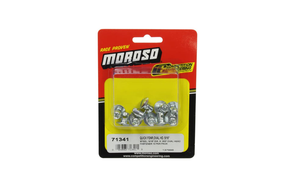 Moroso 71341 5/16 x 3.00 Steel Oval Head Quick Fastener, (Pack of 10)