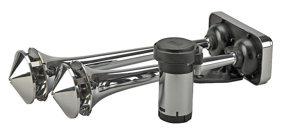 Wolo (418) Powerhouse Roof Mount Dual Trumpet Horns - 12 Volt