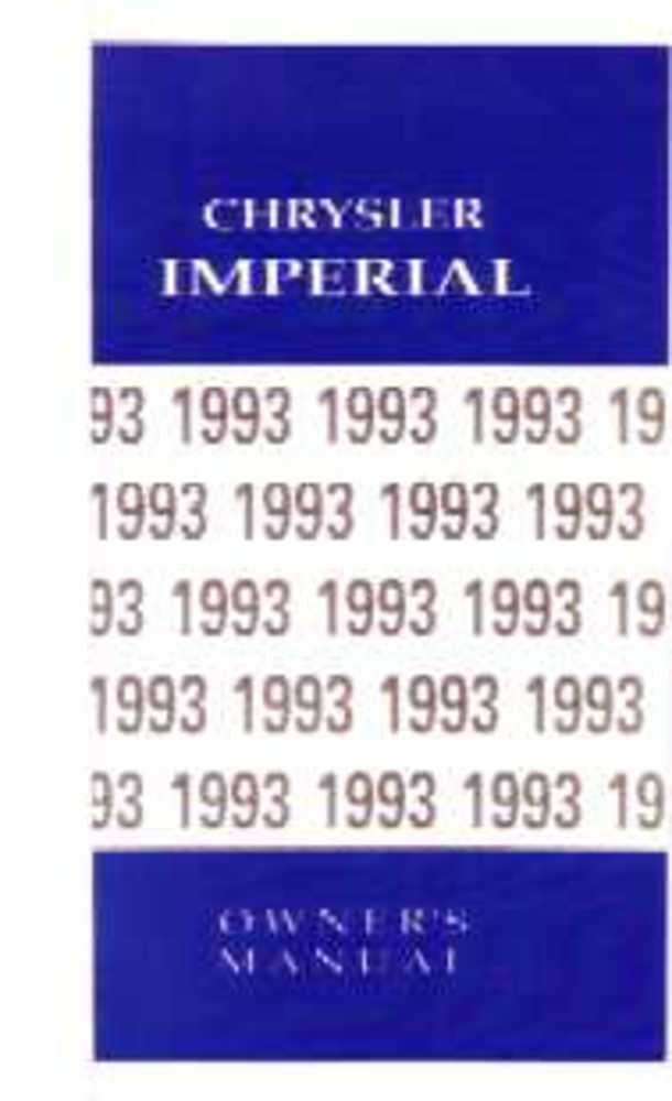 bishko automotive literature 1993 Chrysler Imperial Owners Manual User Guide Reference Operator Book Fuses