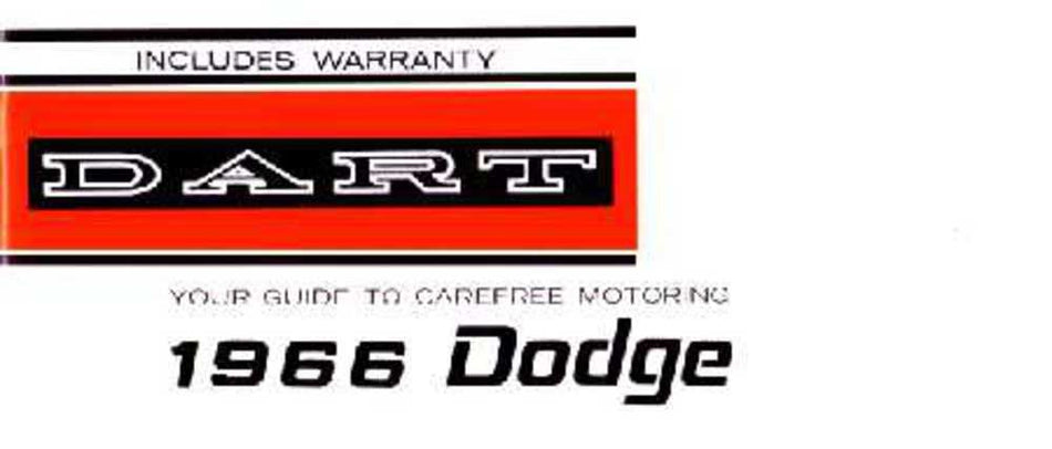 bishko automotive literature 1966 Dodge Dart Owners Manual User Guide Reference Operator Book Fuses Fluids