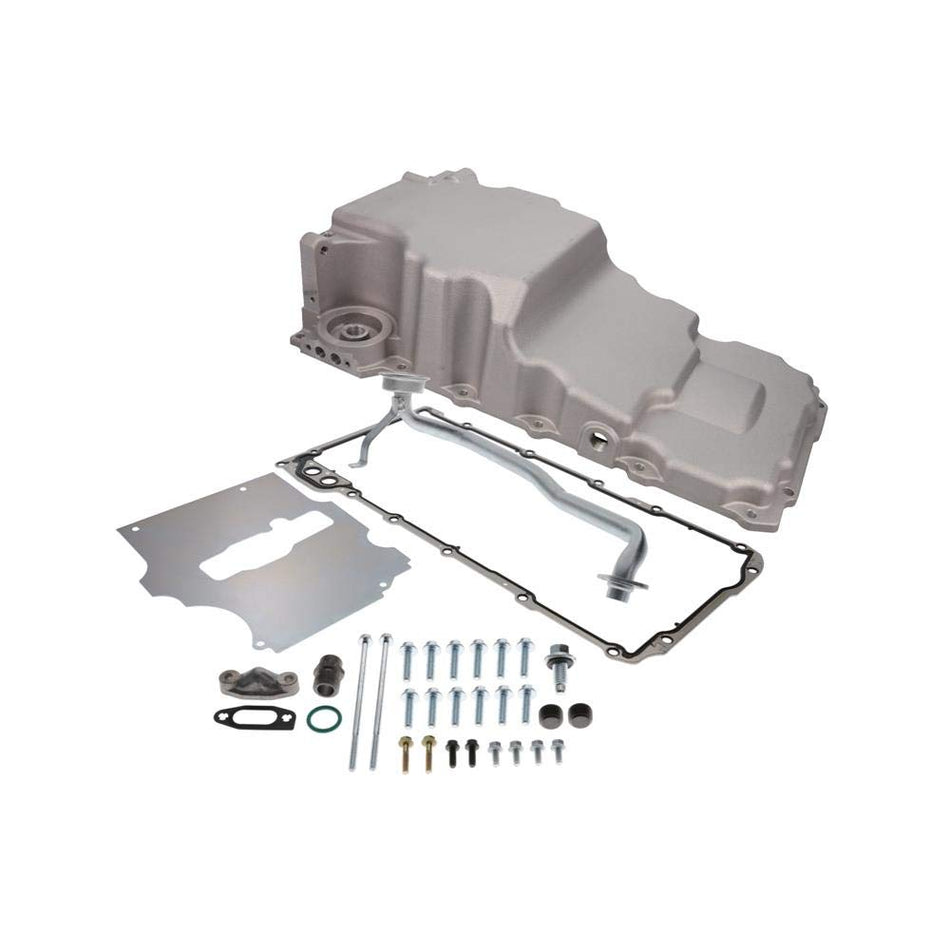TSP 81075 Retro-Fit LSX Aluminum Rear Sump Oil Pan W/Added Clearance, Aluminum, Natural