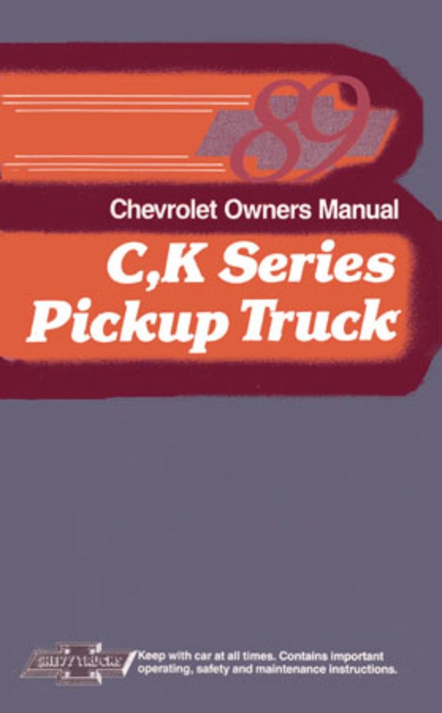 bishko automotive literature 1989 Chevrolet C K Truck Blazer Owners Manual User Guide Reference Operator Book