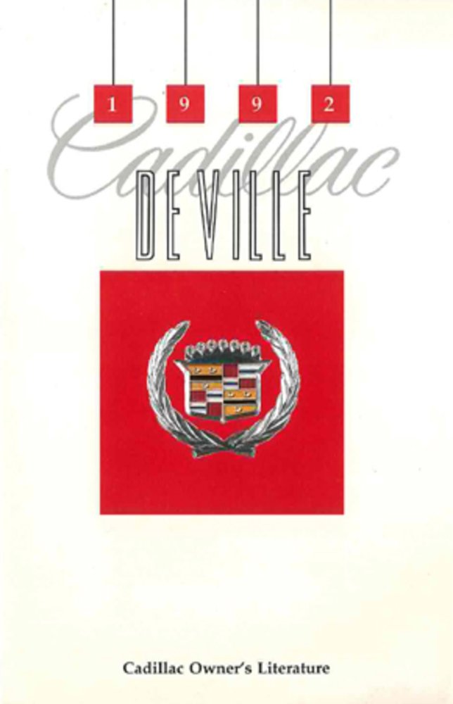 bishko automotive literature 1992 Cadillac Deville Owners Manual User Guide Reference Operator Book Fuses