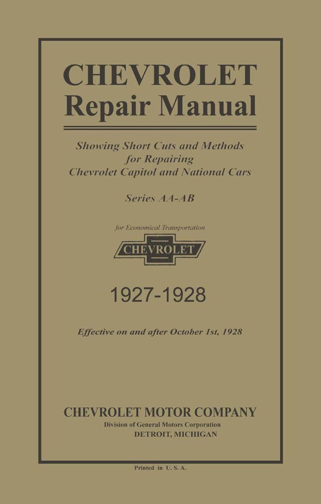bishko automotive literature 1927 1928 Chevrolet Car Truck Shop Service Repair Manual Book Engine Electrical