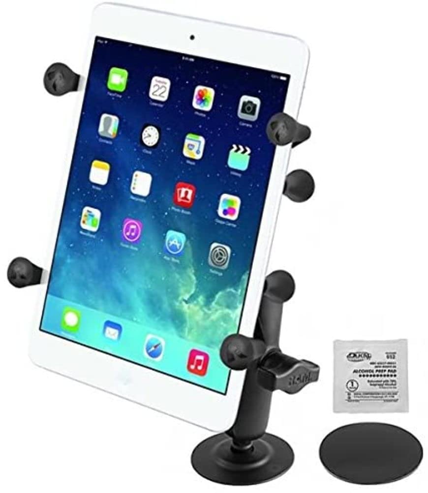 RAM Mounts (RAP-B-378-UN8 1" Diameter Ball Mount with 2.5" Flex Adhesive Base and Universal X-Grip Ii Holder for 7" Tablets Including The Ipad Mini 1-3