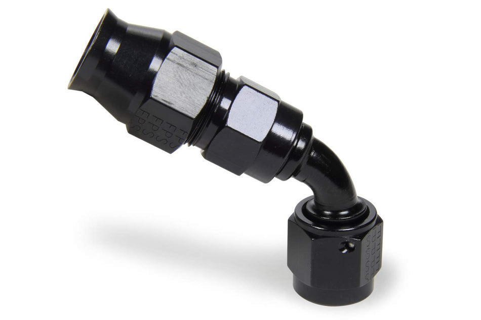 FRAGOLA Fitting, Hose End, Race-Rite, PTFE Hose, 60 Degree, 6 an Hose to 6 an Female, Swivel, Aluminum, Black, Each