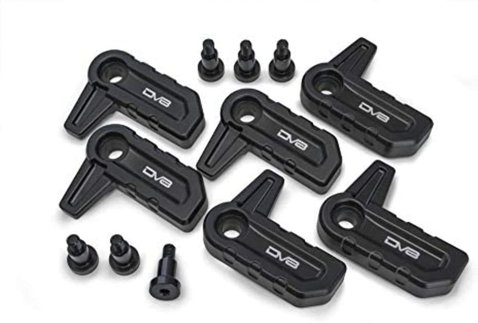 DV8 Offroad | HTJL-H | Hard Top T-Handle Set fits 2018-Current Wrangler JL | Billet Aluminum Construction | Built to OEM Specifications | Anodized Finish | 6 Handle Set
