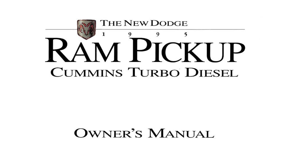 bishko automotive literature 1995 Dodge Ram Diesel Truck Owners Manual User Guide Reference Operator Book
