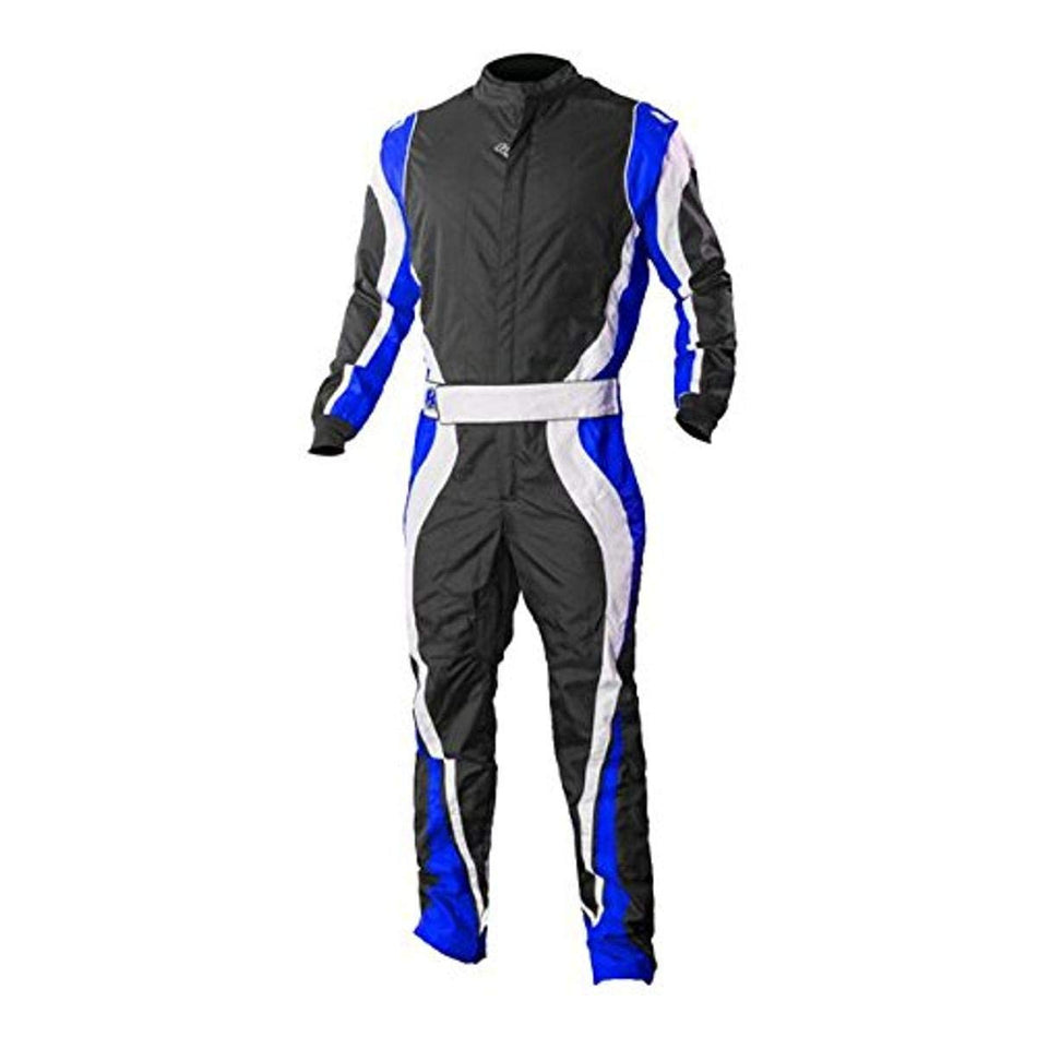 K1 Race Gear Speed 1 CIK/FIA Level 2 Approved Kart Racing Suit (Blue/White/Black, X-Small)