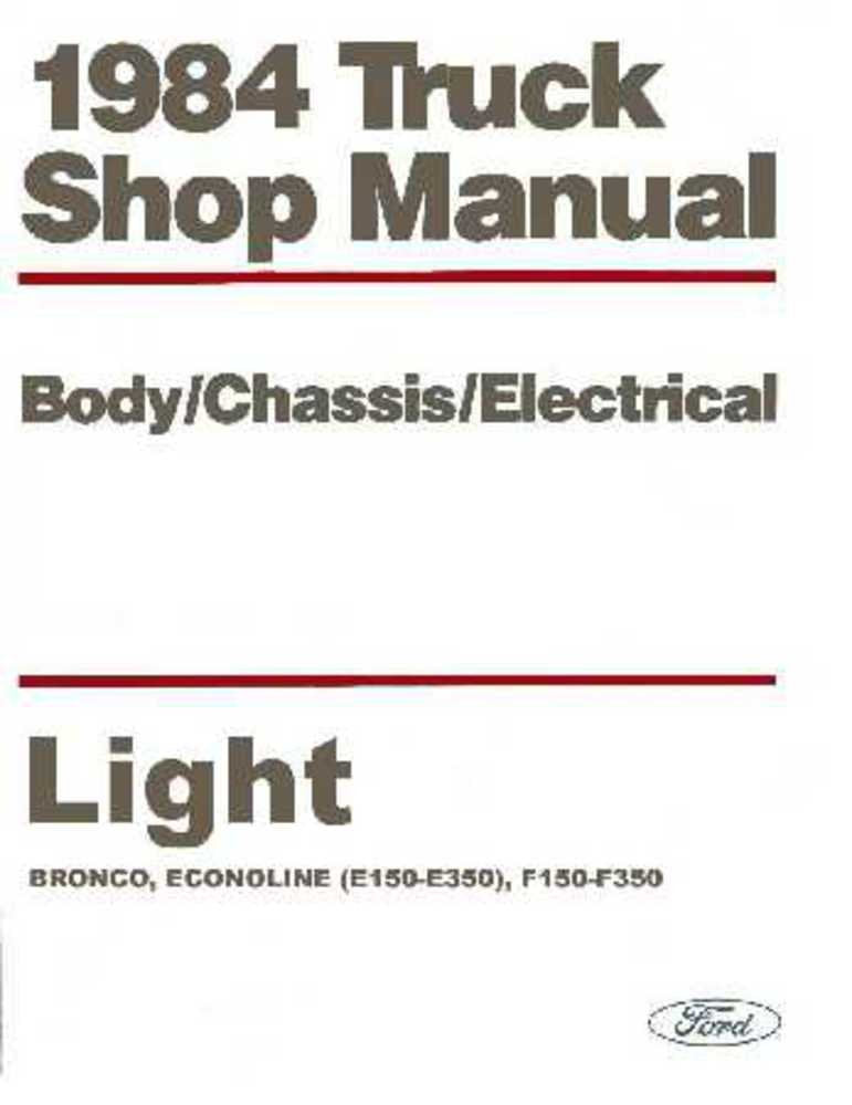 bishko automotive literature Shop Service Repair Manual Engine Drivetrain for The 1984 Ford Truck F150-F350 Econoline