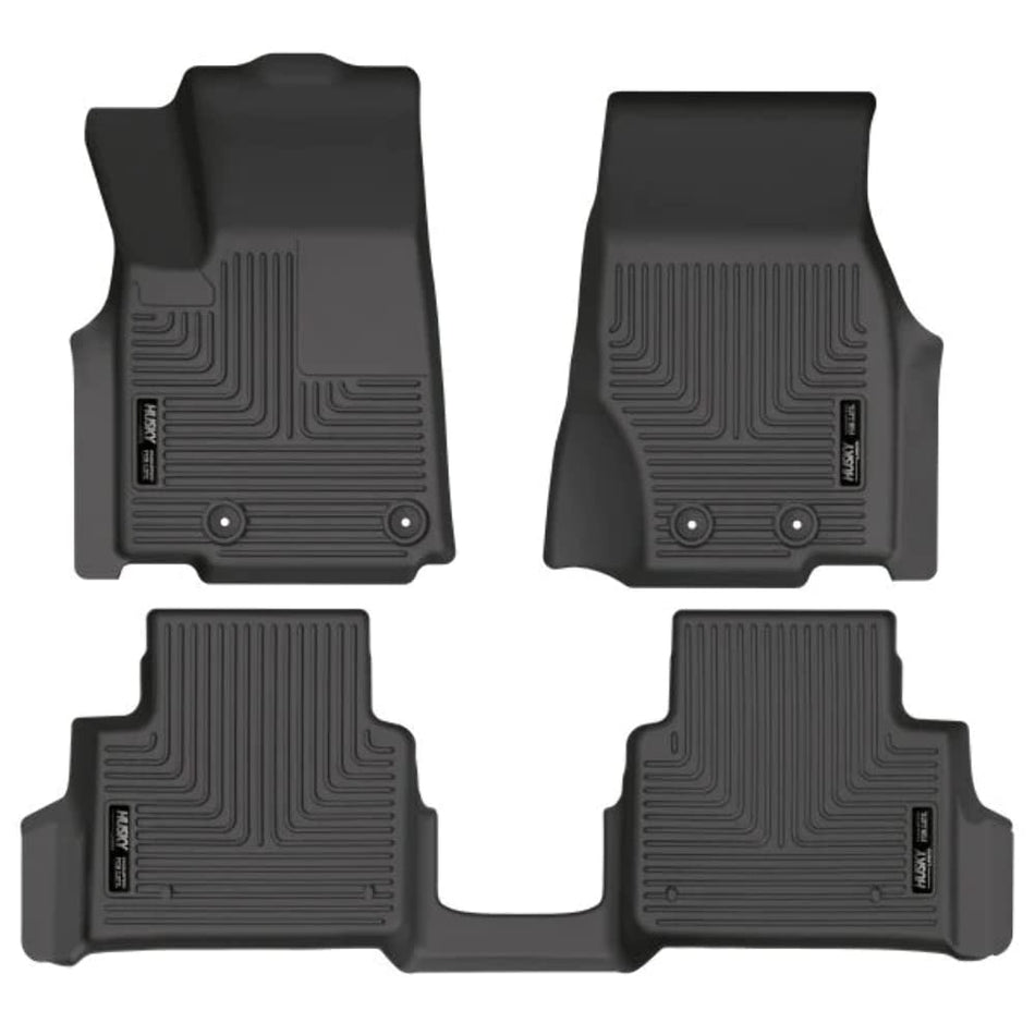 Husky Liners - Weatherbeater | Fits 2021 - 2024 Jeep Grand Cherokee L w/2nd Row Bucket Seat - Front & 2nd Row Liner - Black | 99181