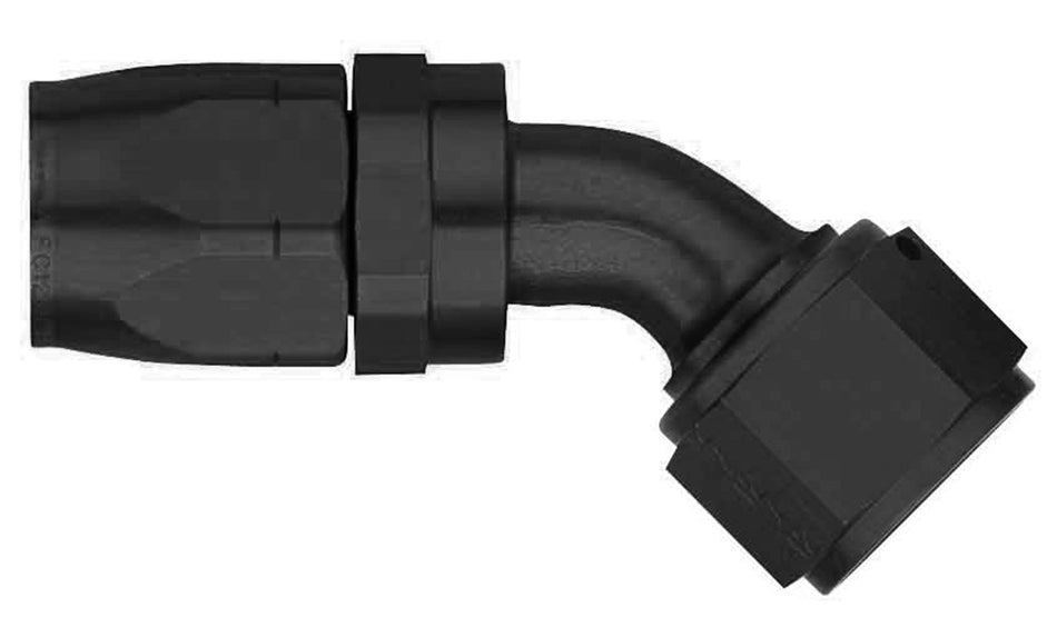 Aeroquip FBM4023 AQP Hose Fitting -08AN Hose Size 45 deg. Elbow Swivel Aluminum Red/Blue Anodized Bulk Packaged