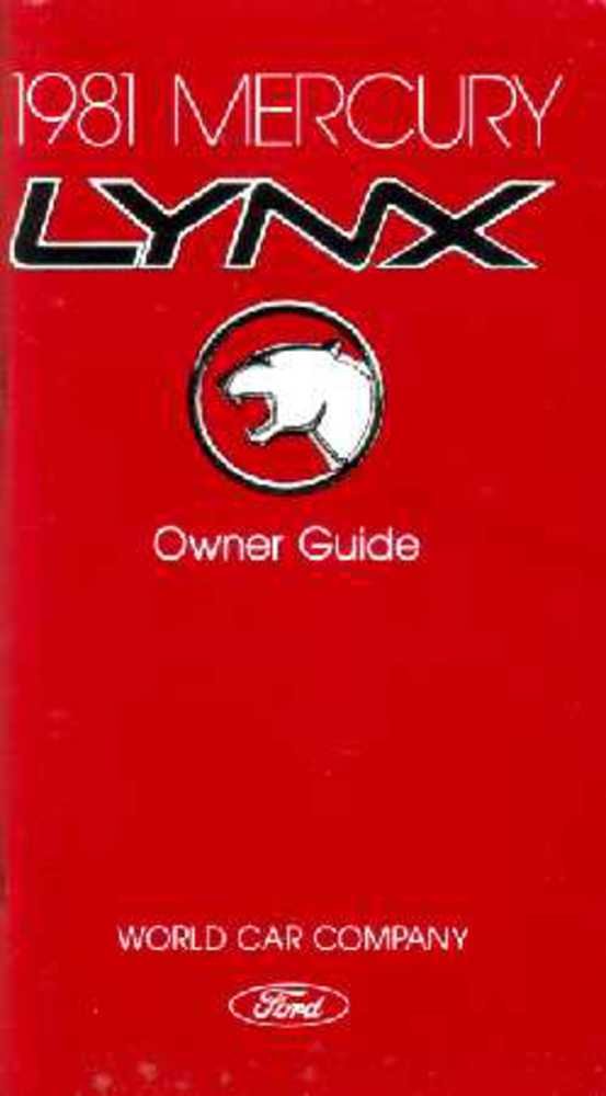 bishko automotive literature 1981 Mercury Lynx Owners Manual User Guide Reference Operator Book Fuses Fluids