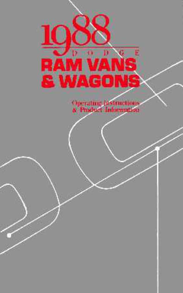 bishko automotive literature 1988 Dodge Ram Van Owners Manual User Guide Reference Operator Book Fuses Fluids
