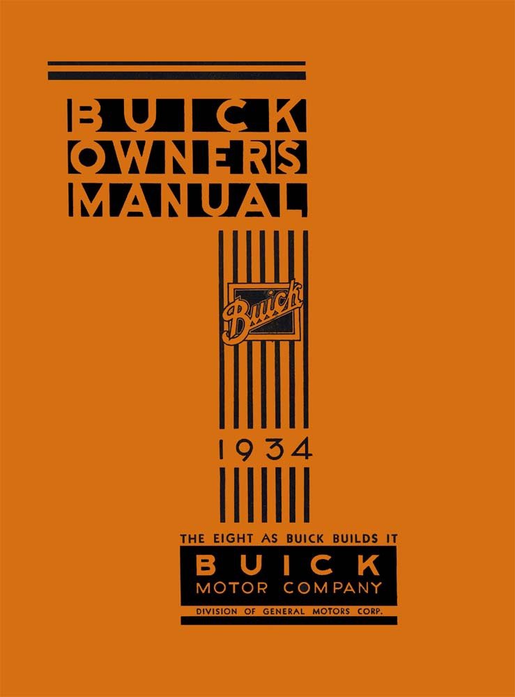 bishko automotive literature 1934 Buick Owners Manual User Guide Reference Operator Book Fuses Fluids