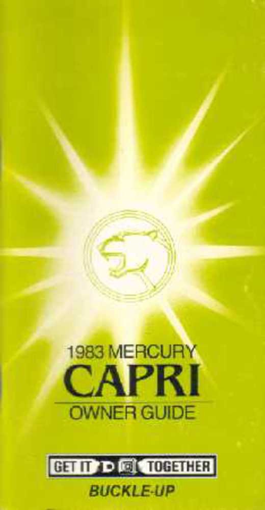 bishko automotive literature 1983 Mercury Capri Owners Manual User Guide Reference Operator Book Fuses Fluids