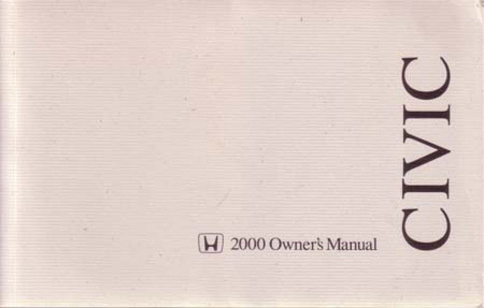 bishko automotive literature 2000 Honda Civic Sedan Owners Manual User Guide Reference Operator Book Fuses
