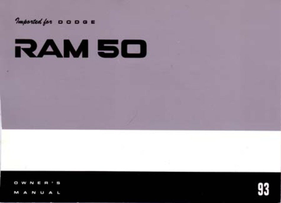 bishko automotive literature 1993 Dodge Ram 50 Truck Owners Manual User Guide Reference Operator Book Fuses