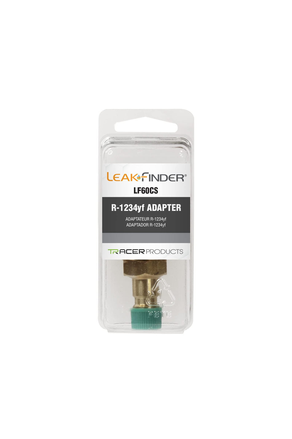LEAKFINDER LF60CS Automotive Air Conditioner R-1234yf Refrigerant Leak Detection Dye Adapter, Connects R1234yf Low-side Service Port to R134a Hose, Assembled in USA