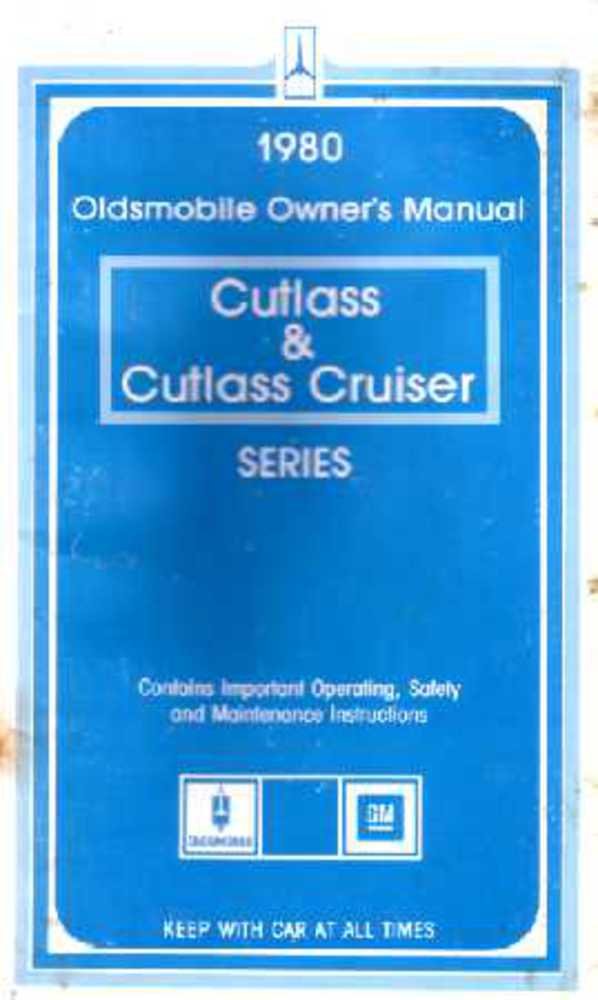 bishko automotive literature 1980 Oldsmobile Cutlass Cruiser Owners Manual User Guide Reference Operator Book