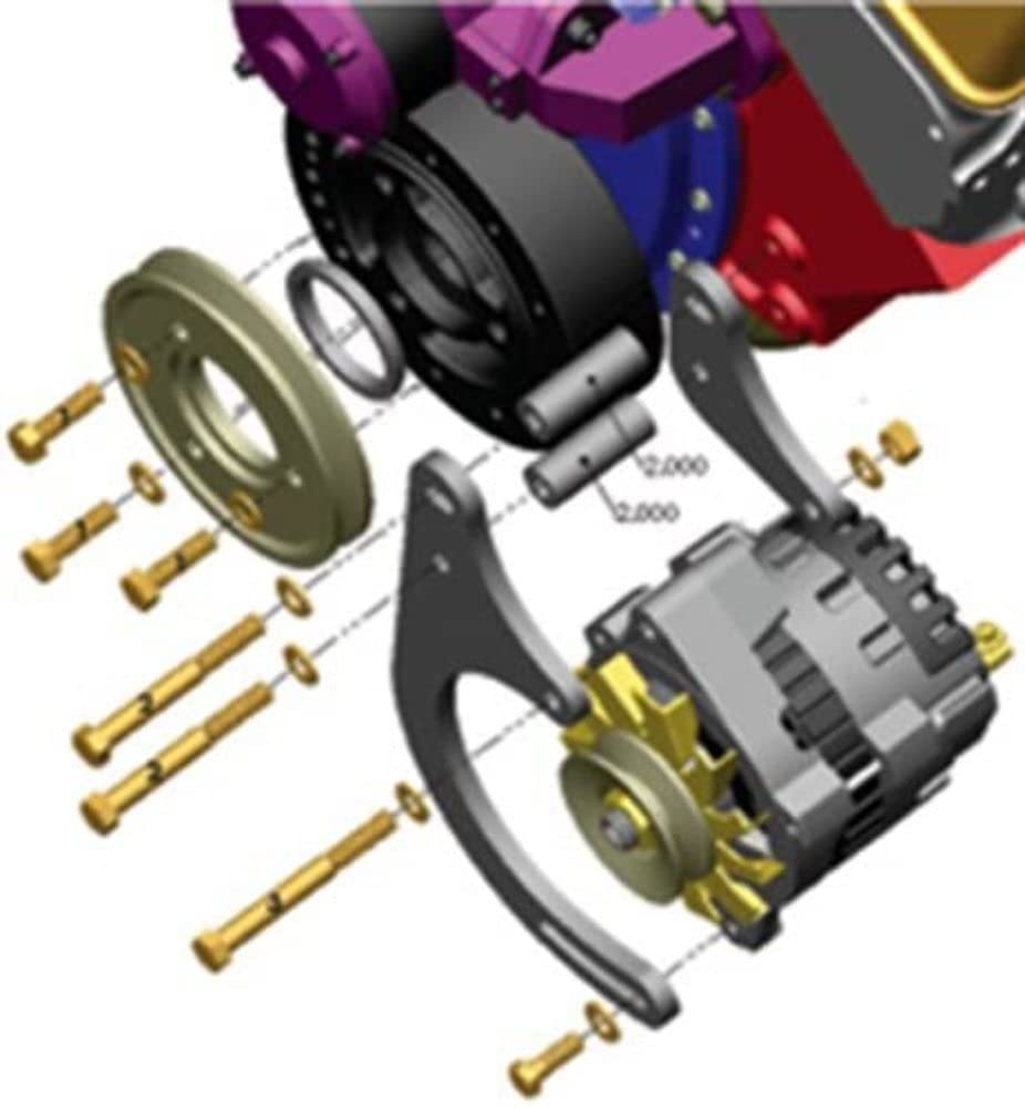 Powermaster 2898 Polish Alternator (Bracket Low Mount [SBC] for CS121/130 6.14 Mating Alt)