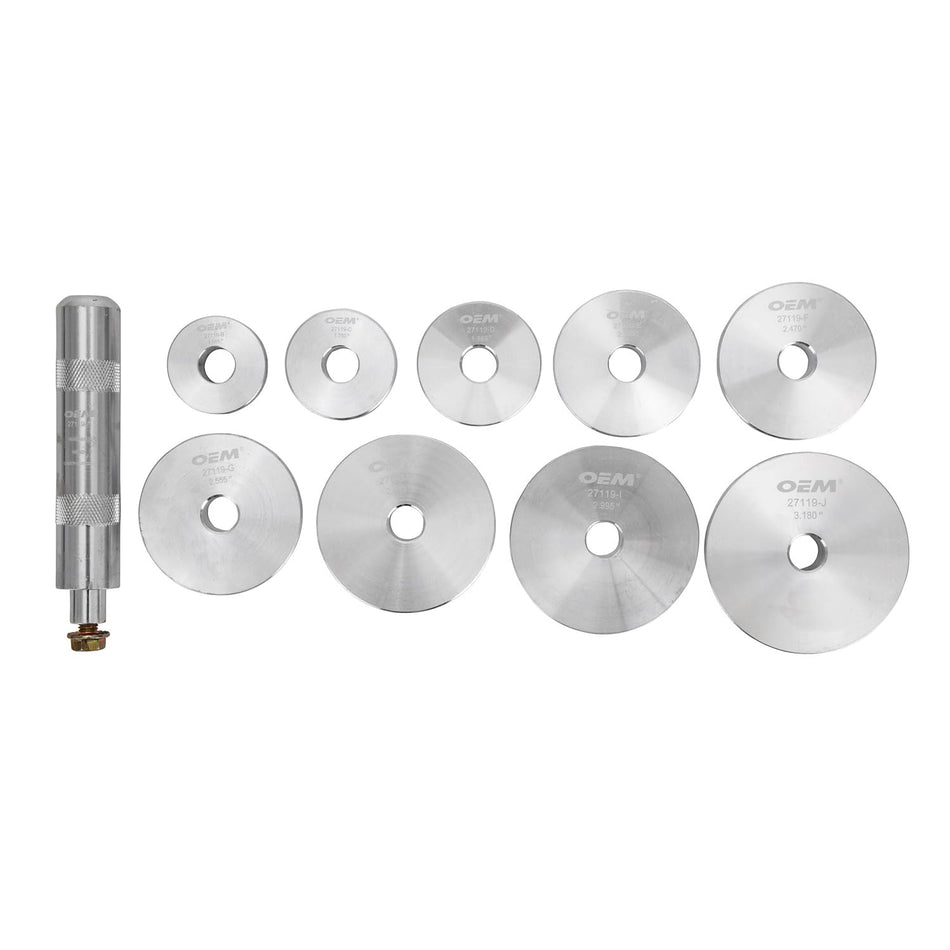 OEMTOOLS 27119 Bearing Race and Seal Driver Set, Bearing and Race Installer Kit, Includes 9 Driver Sizes, Portable Storage Case