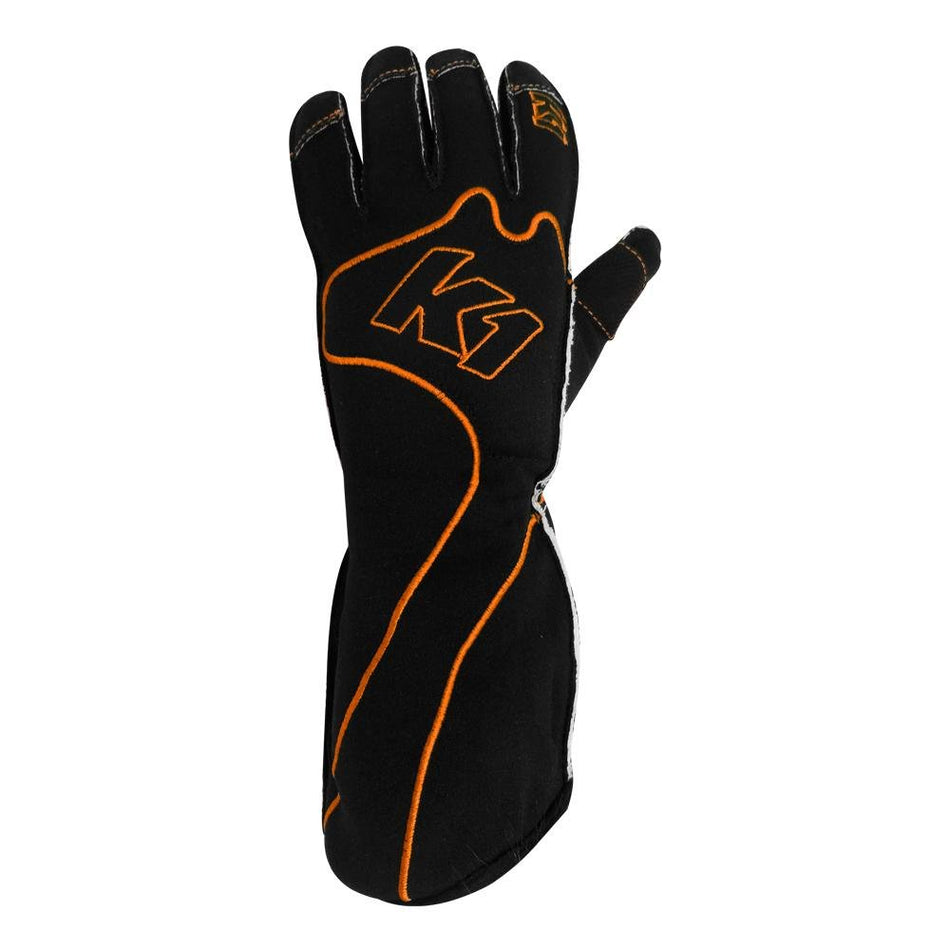 K1 Race Gear 13-RS1-O-M RS1 Reverse Stitch Kart Racing Gloves (Orange/Black, Medium)