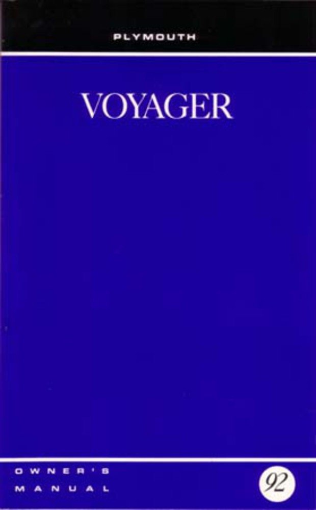 bishko automotive literature 1992 Plymouth Voyager Owners Manual User Guide Reference Operator Book Fuses
