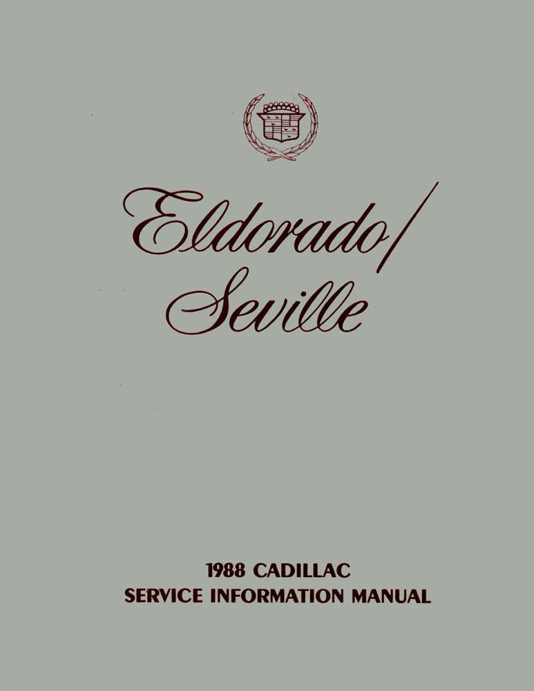 bishko automotive literature 1988 Cadillac Eldorado Seville Shop Service Repair Manual Book Engine Electrical
