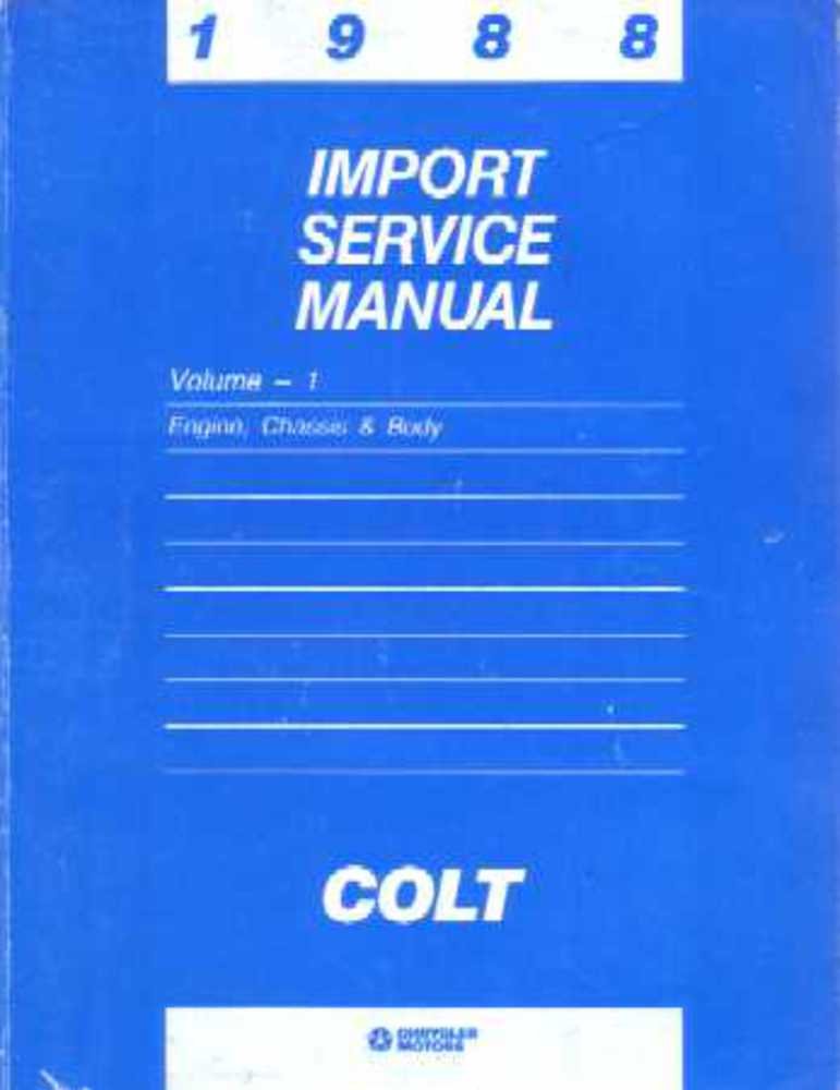 bishko automotive literature 1988 Dodge Colt Shop Service Repair Manual Book Engine Drivetrain Electrical OEM