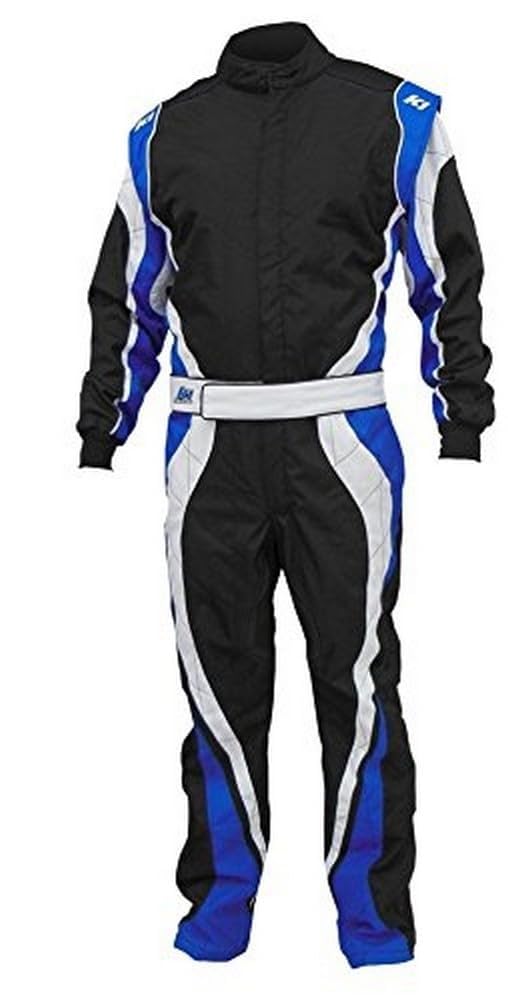 K1 Race Gear Speed 1 CIK/FIA Level 2 Approved Kart Racing Suit (Blue/White/Black, XX-Small)