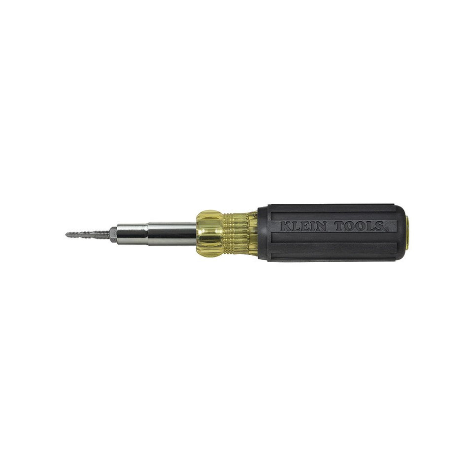 Klein Tools 32517 Multi-Bit Screwdriver / Tap Tool with 6 Common Tap Sizes, 4 Screwdriver Tips, and 3 Nut Driver Sizes
