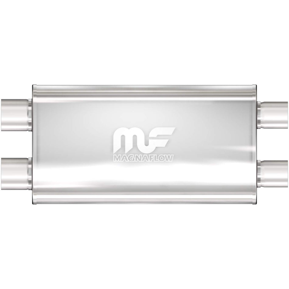 MagnaFlow Performance Exhaust Muffler 12569: 3/2.5 Inlet/Outlet, 5x11x22 Oval, Stainless Steel, Satin Finish