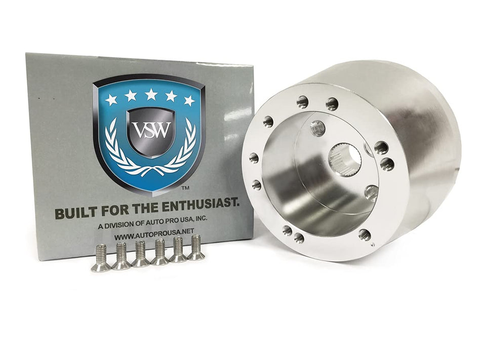 VSW Steering Wheel Hub Adapter 6 Bolt (Silver) Compatible with 1969-1994 GM Passenger, 1974-94 GM Truck STH1008SIL