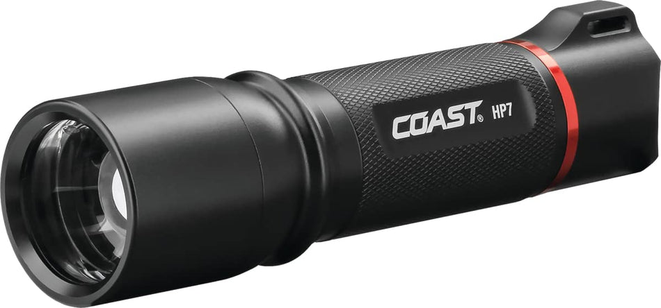 COASTu00ae HP7 650 Lumen Focusing LED Flashlight with SLIDE FOCUSu00ae and BEAM LOCKu00ae, Black