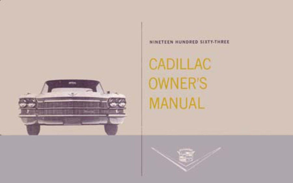 bishko automotive literature 1963 Cadillac Owners Manual User Guide Reference Operator Book Fuses Fluids