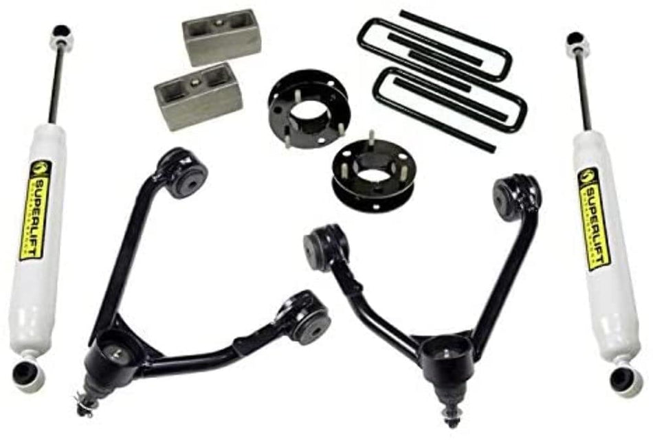 RealTruck SUPERLIFT SUSPENSION 3.5" Lift Kit | Complete Lift Kit with Rear Shadow Series Shocks & Upper Control Arms | 3800 | Fits 2014-2019 Chevrolet Silverado/GMC Sierra 1500 2WD Legacy