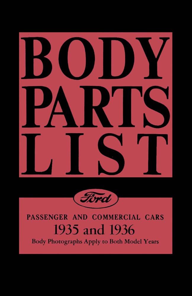 1935 1936 Ford Parts Numbers Book List Catalog Guide Interchange Factory OEM
