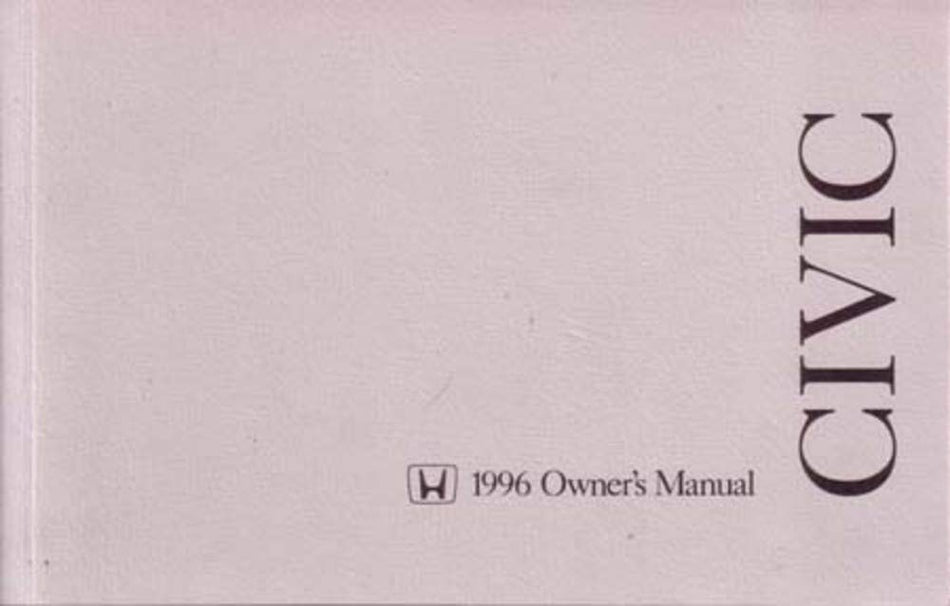 bishko automotive literature 1996 Honda Civic Owners Manual User Guide Reference Operator Book Fuses Fluids