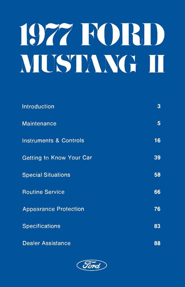 bishko automotive literature 1977 Ford Mustang II Owners Manual User Guide Reference Operator Book Fuses