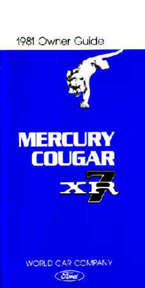 bishko automotive literature 1981 Mercury Cougar Owners Manual UUser Guide Operator Book Fuses Fluids OEM