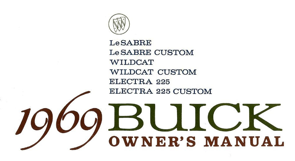 bishko automotive literature 1969 Buick Lesabre Wildcat Electra Owners Manual User Guide Operator Book Fuses