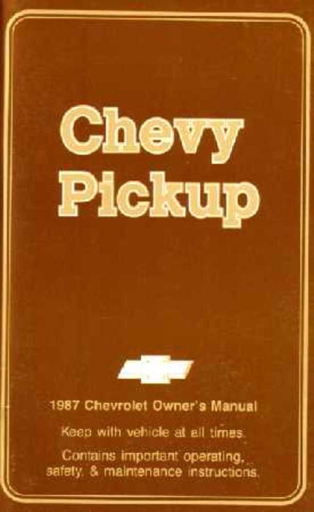 bishko automotive literature 1987 Chevrolet Truck Forward Control Owners Manual User Guide Reference Fuses