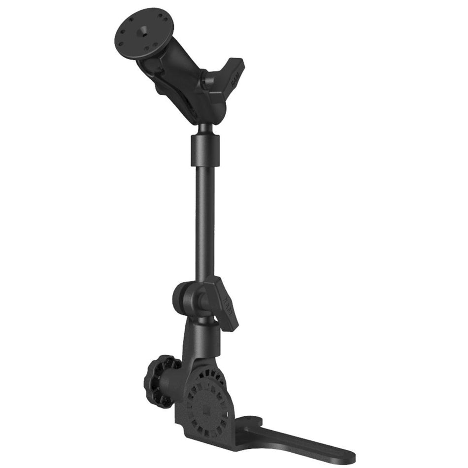 RAM Universal No-Drill RAM POD HD Vehicle Mount with Double Socket Arm & 2.5" Round Base AMPs Hole Pattern